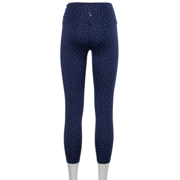 Nike Yoga Polka Dot Navy Slate Twist High Waist Ankle Leggings Size XS - Picture 3 of 6